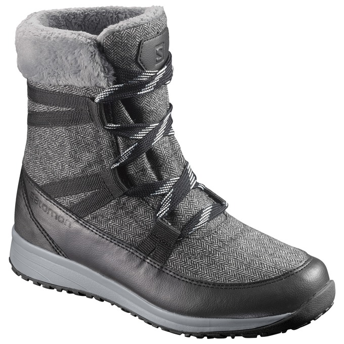 Salomon Israel HEIKA CS WP - Mens Winter Boots - Grey/Black (YLZF-58679)